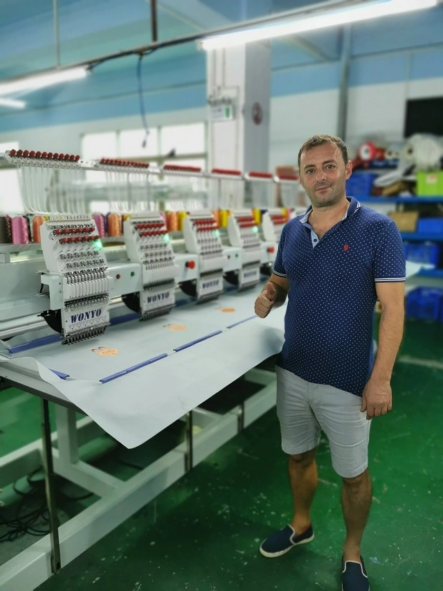 Wonyo 8 Head Computerized Embroidery Machine for Cap Flat T-Shirt