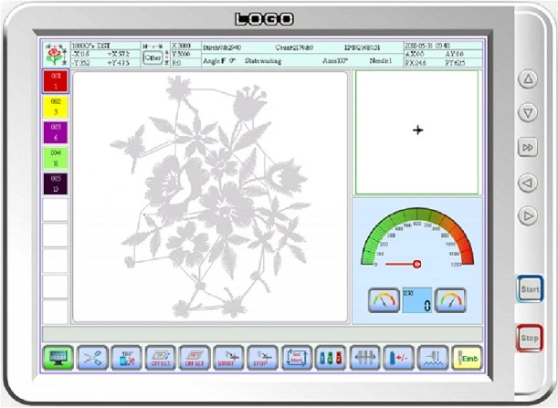 Wonyo 8 Head Computerized Embroidery Machine for Cap Flat T-Shirt