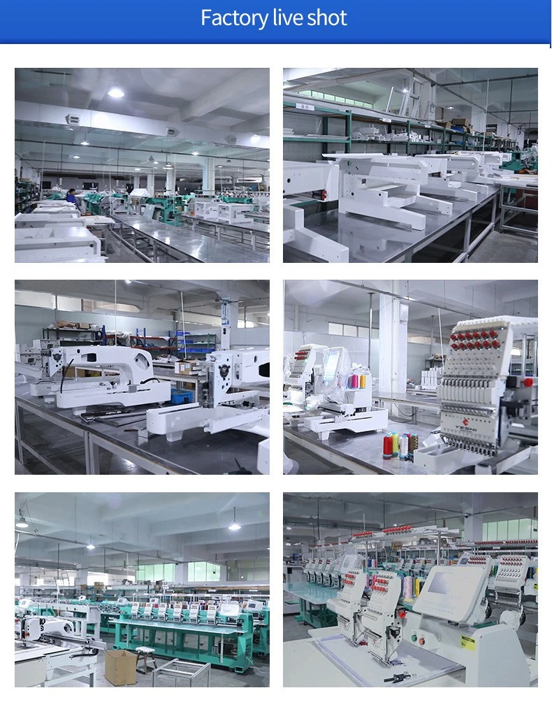 8/10/12 Heads 12/15colors High Speed 1200rpm Computerized Embroidery Machine for Cap Shoes Hat T-Shirt Uniform Garment Towel 3D with Customized Area