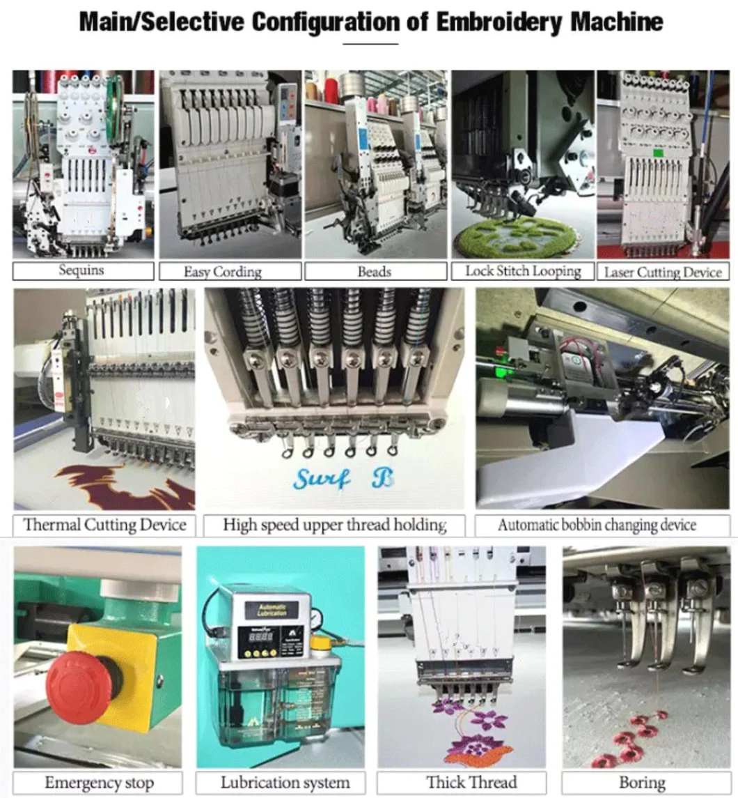 Textile Manufacture China Computerized Automatic Multihead Embroydary Machine Multi Heads Hat Quilting Digital Head Flat Embroidery Machine Computerized